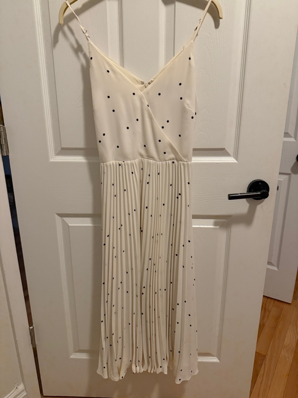 LOFT Cream Dress with Black Polka Dots